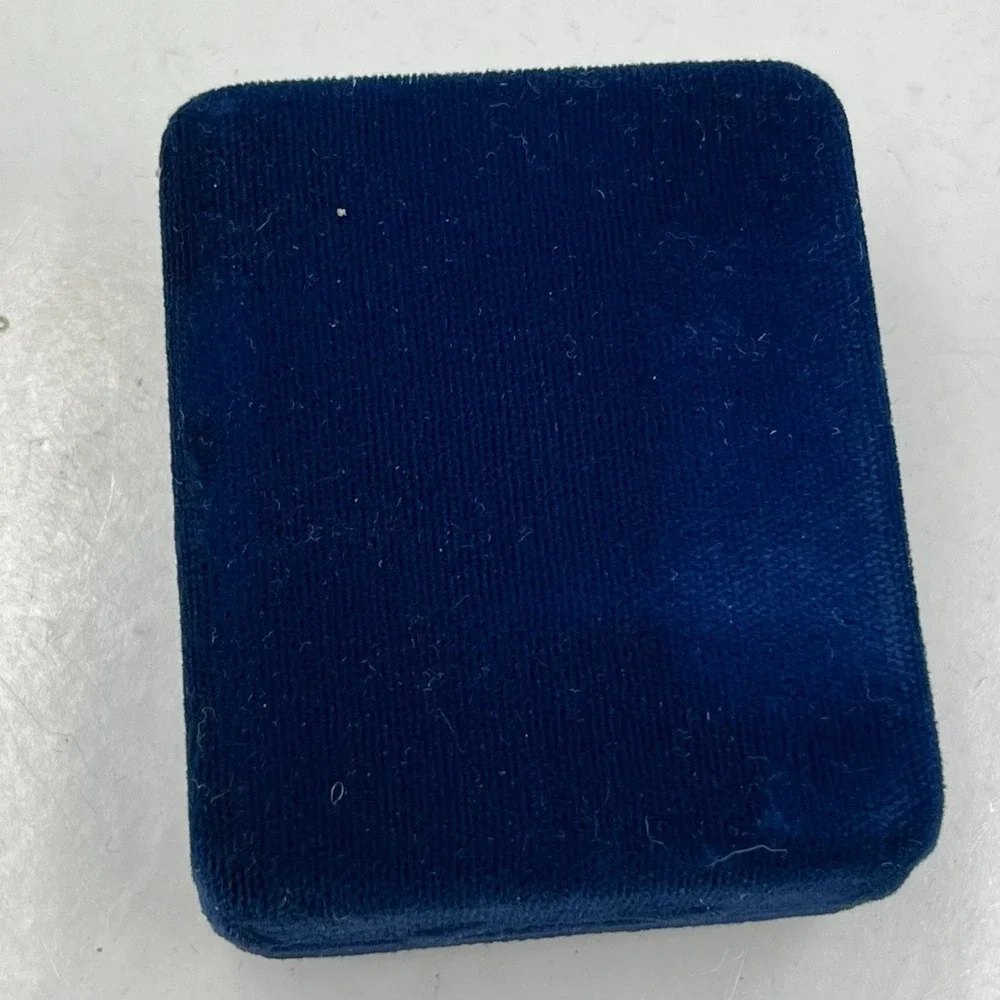 Vintage Goebel Miniatures Blue Velvet Jewelry Box Presentation Case Hinged